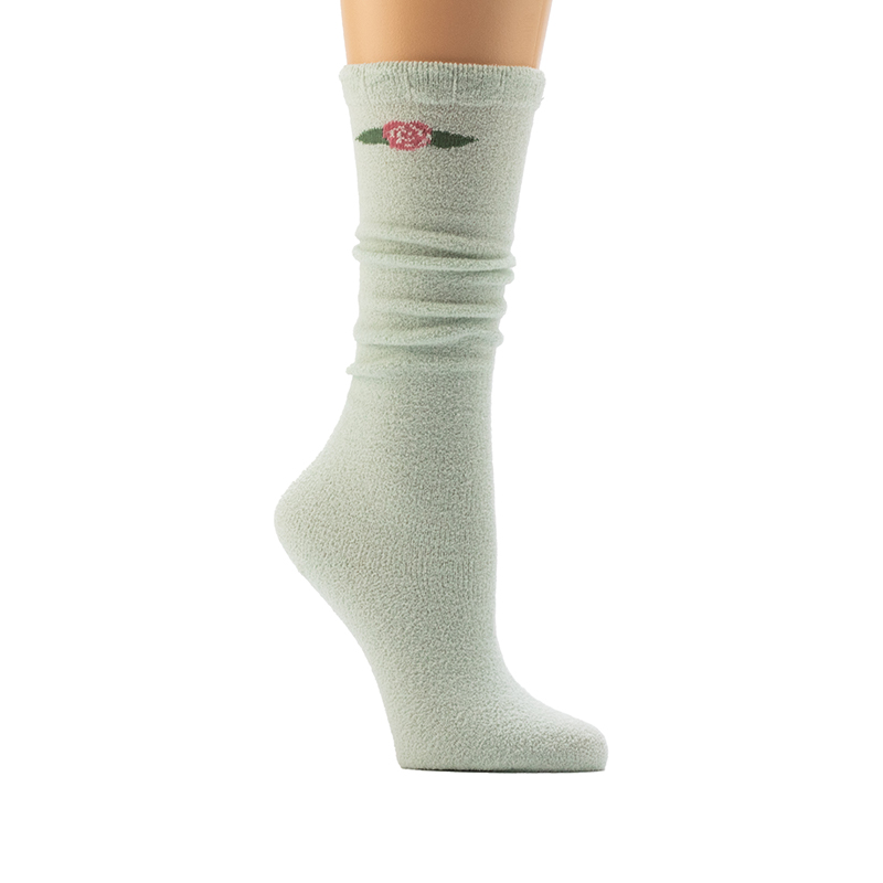Ladies'Rib With Scallop Welt  Cosy Home Socks