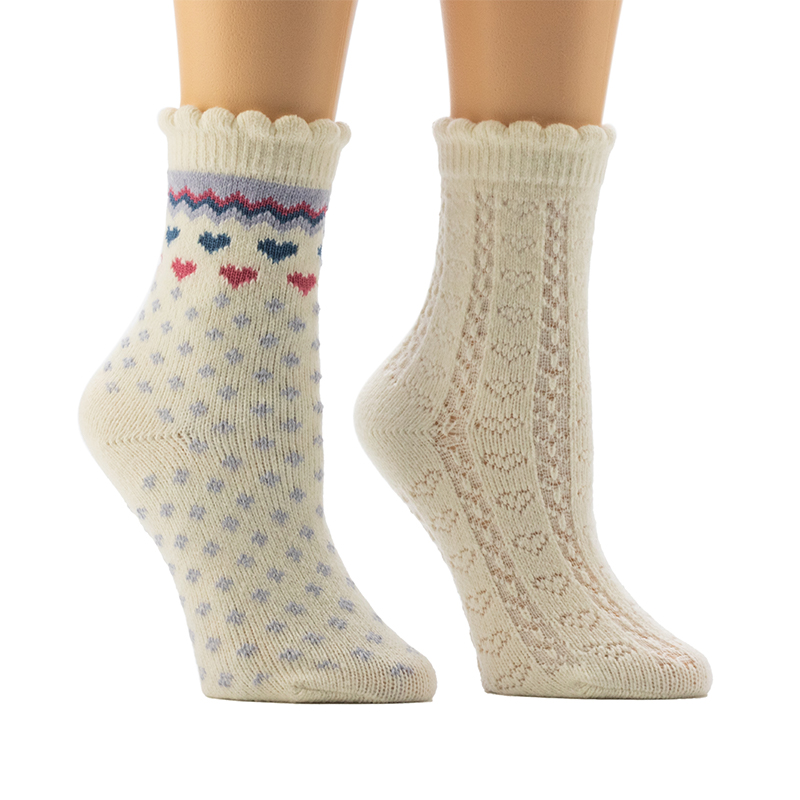 Ladies'Scalop Welt  Home Socks