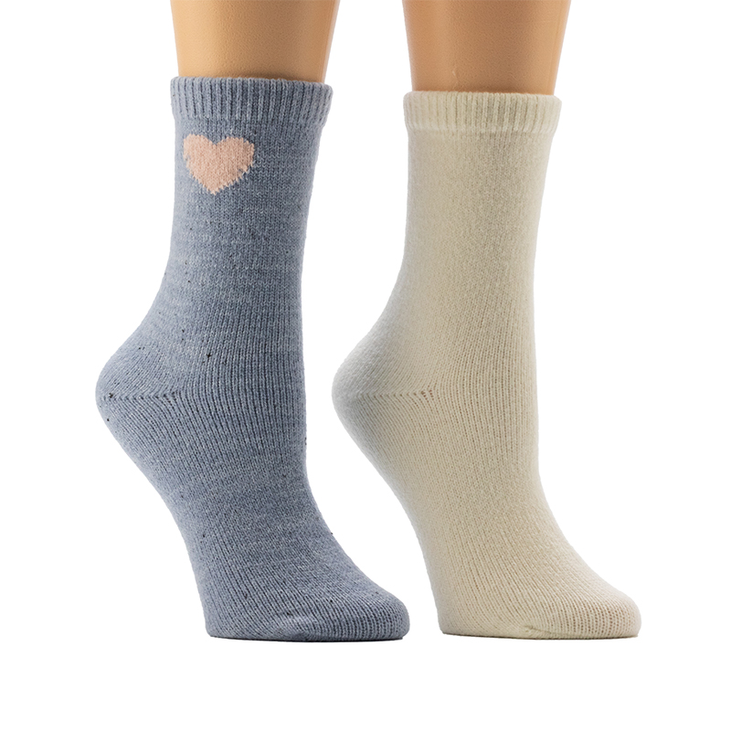 Ladies'Flecked Heart Embroidery Cosy Home Socks