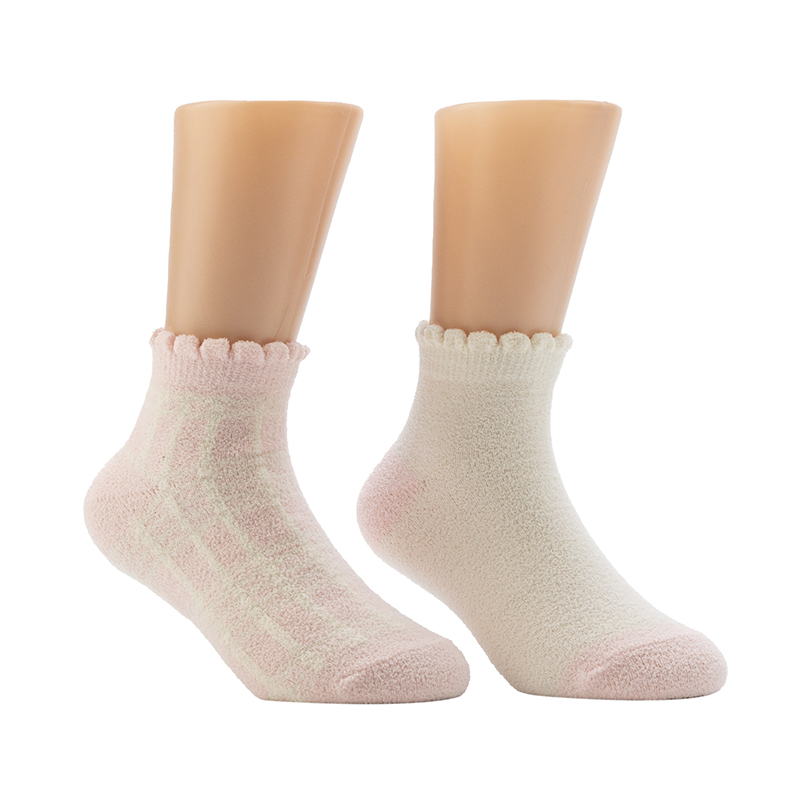 Ladies'Pop Scallop Welt  Cosy Home Socks