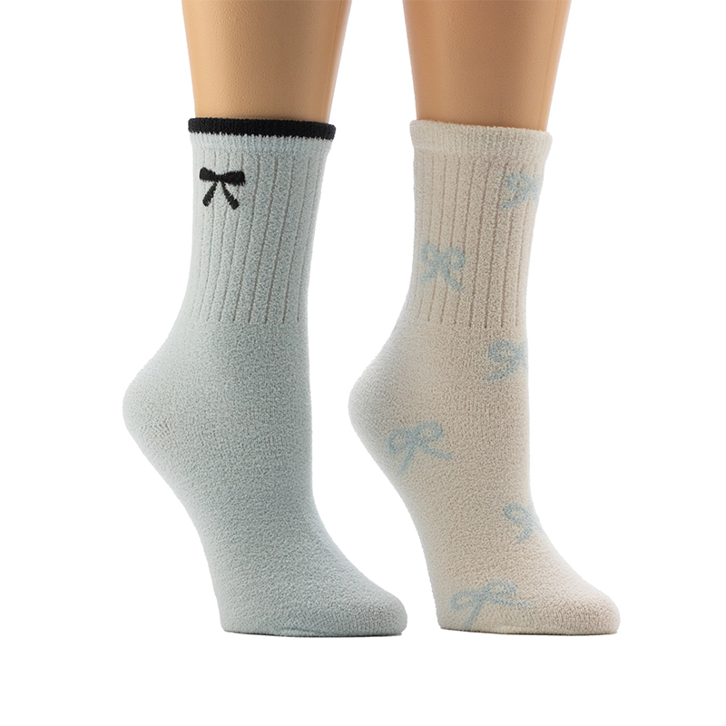 Ladies' bow-shaped floral pattern Cosy Home Socks