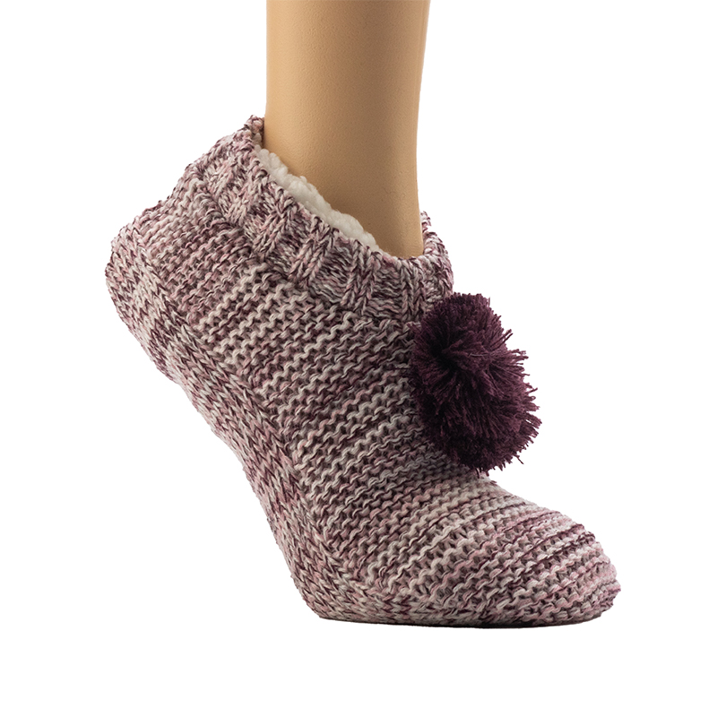 Women's 3-Color Spacedye Fitted Snug Roving Cable Home Socks