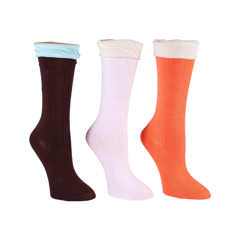 Ladies' Thin Ruffle Top Crew Socks
