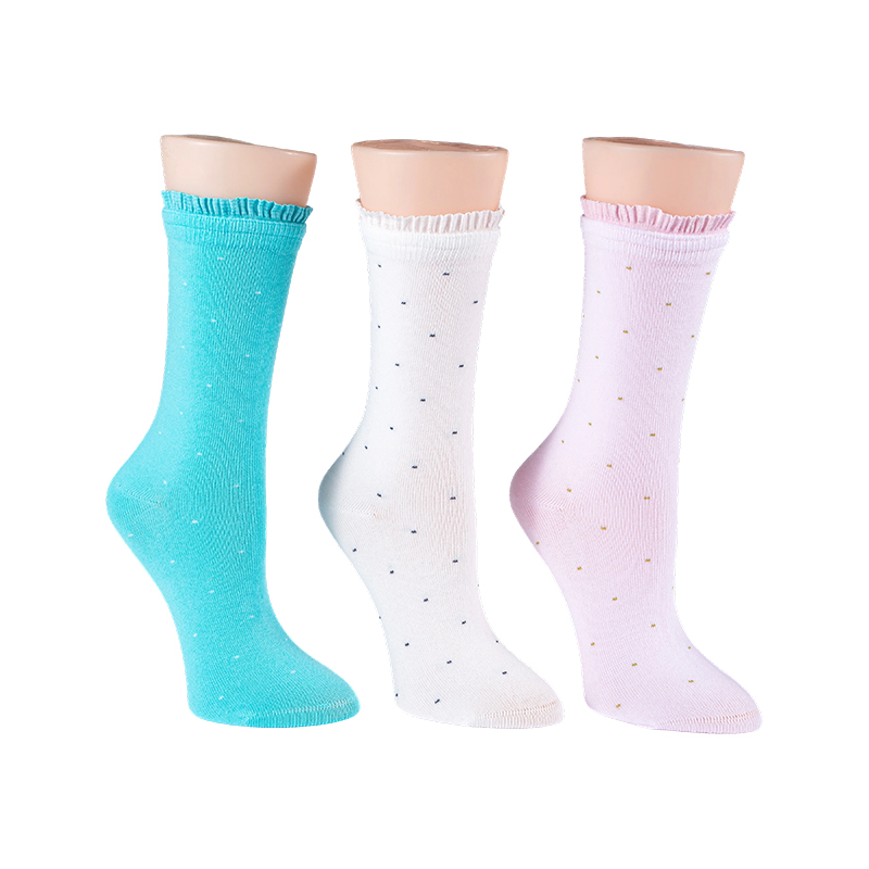 Ladies' Lace Polka Dot Crew Socks