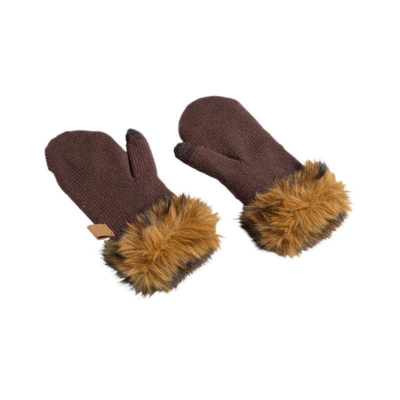 Women's Lined Mitten With Faux Fur